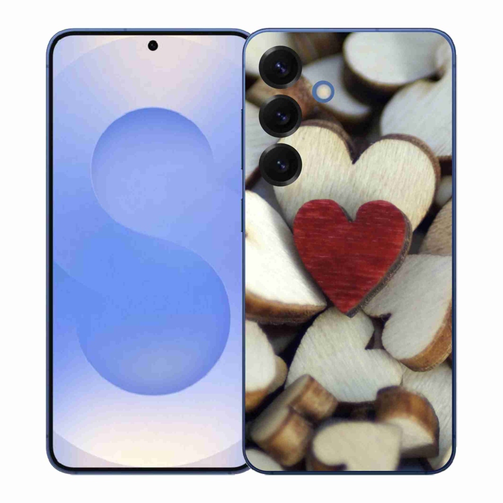 Gélový kryt mmCase na Samsung Galaxy S26+ - gravírované červené srdce