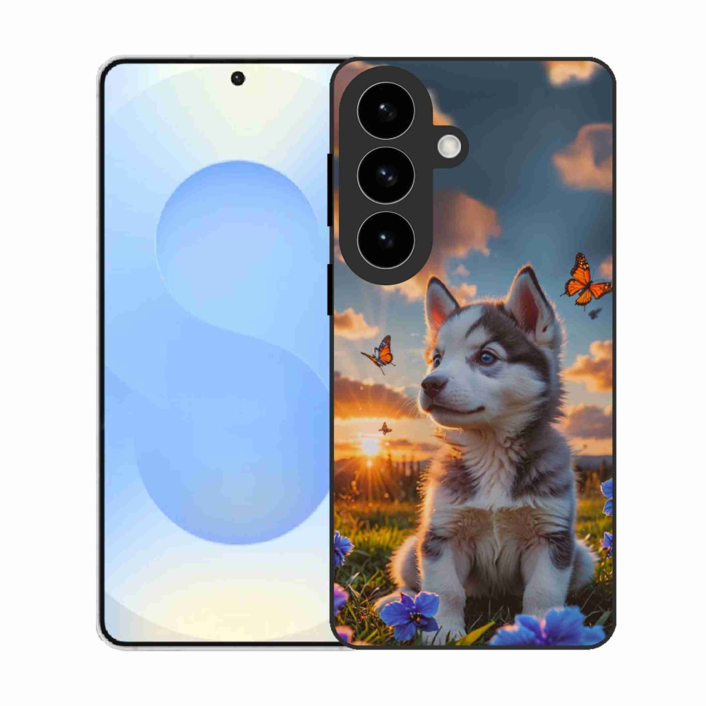 Gélový kryt mmCase na Samsung Galaxy S26 - husky pri západe slnka