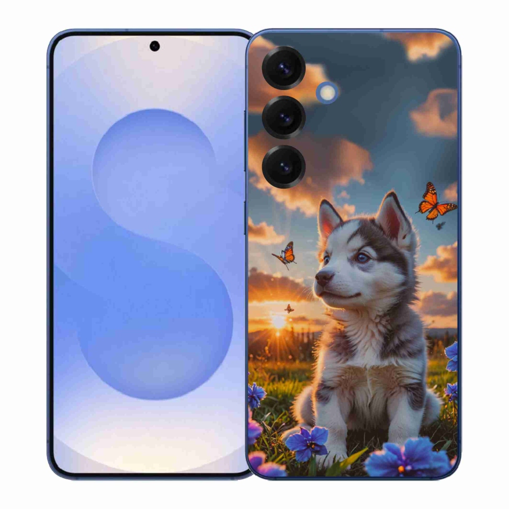 Gélový kryt mmCase na Samsung Galaxy S26+ - husky pri západe slnka