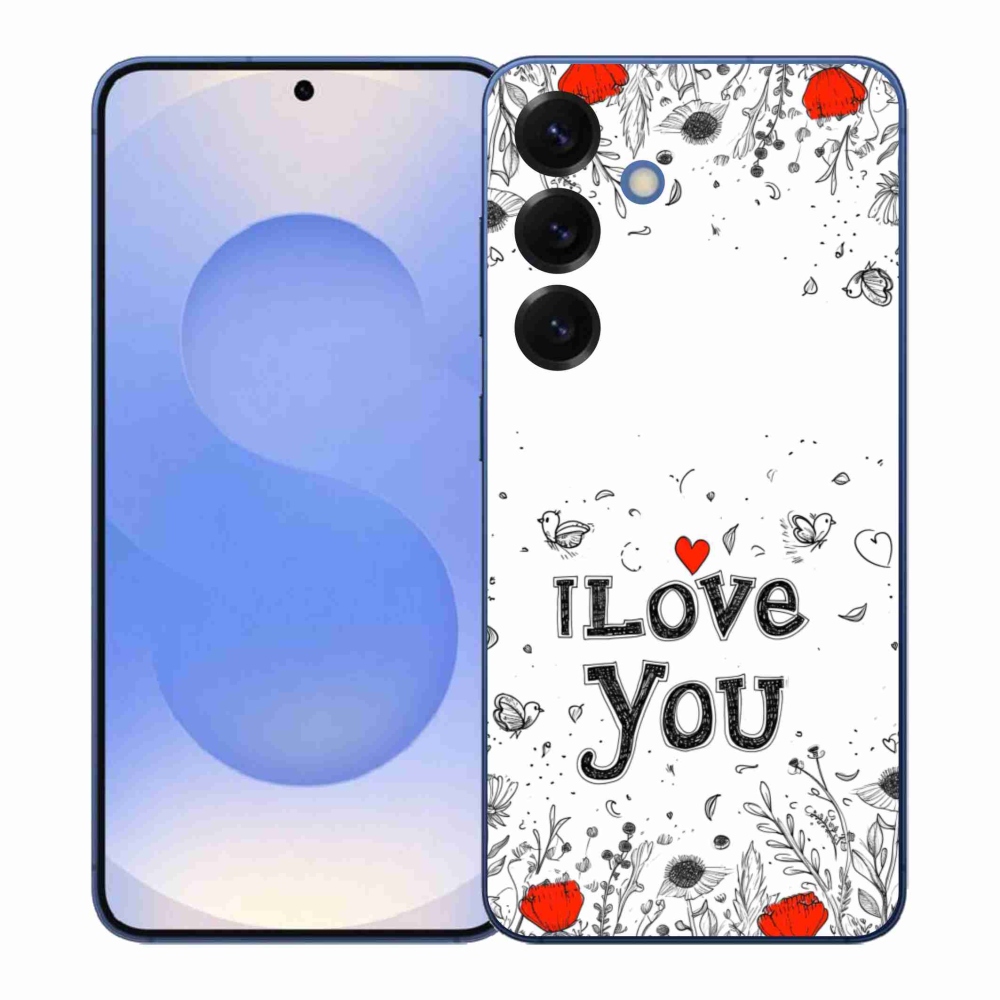 Gélový kryt mmCase na Samsung Galaxy S26+ - I love you biele pozadie