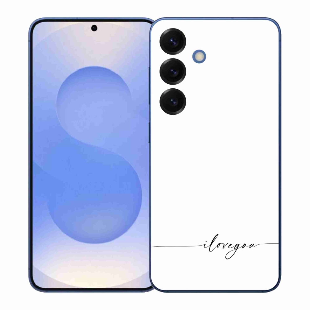 Gélový kryt mmCase na Samsung Galaxy S26+ - I love you biele pozadie