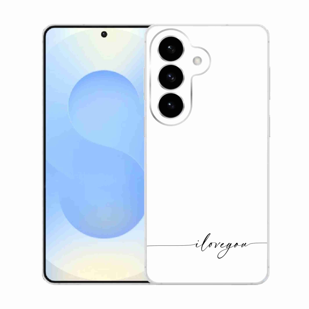 Gélový kryt mmCase na Samsung Galaxy S26 - I love you biele pozadie