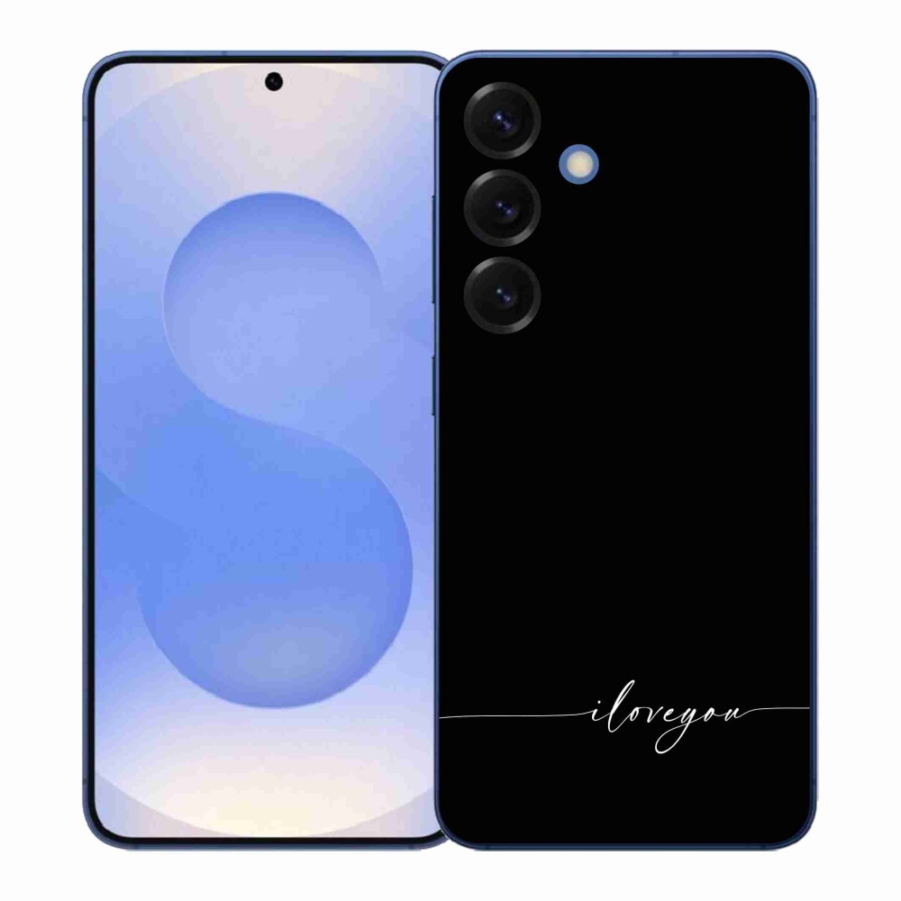 Gélový kryt mmCase na Samsung Galaxy S26+ - I love you čierne pozadie