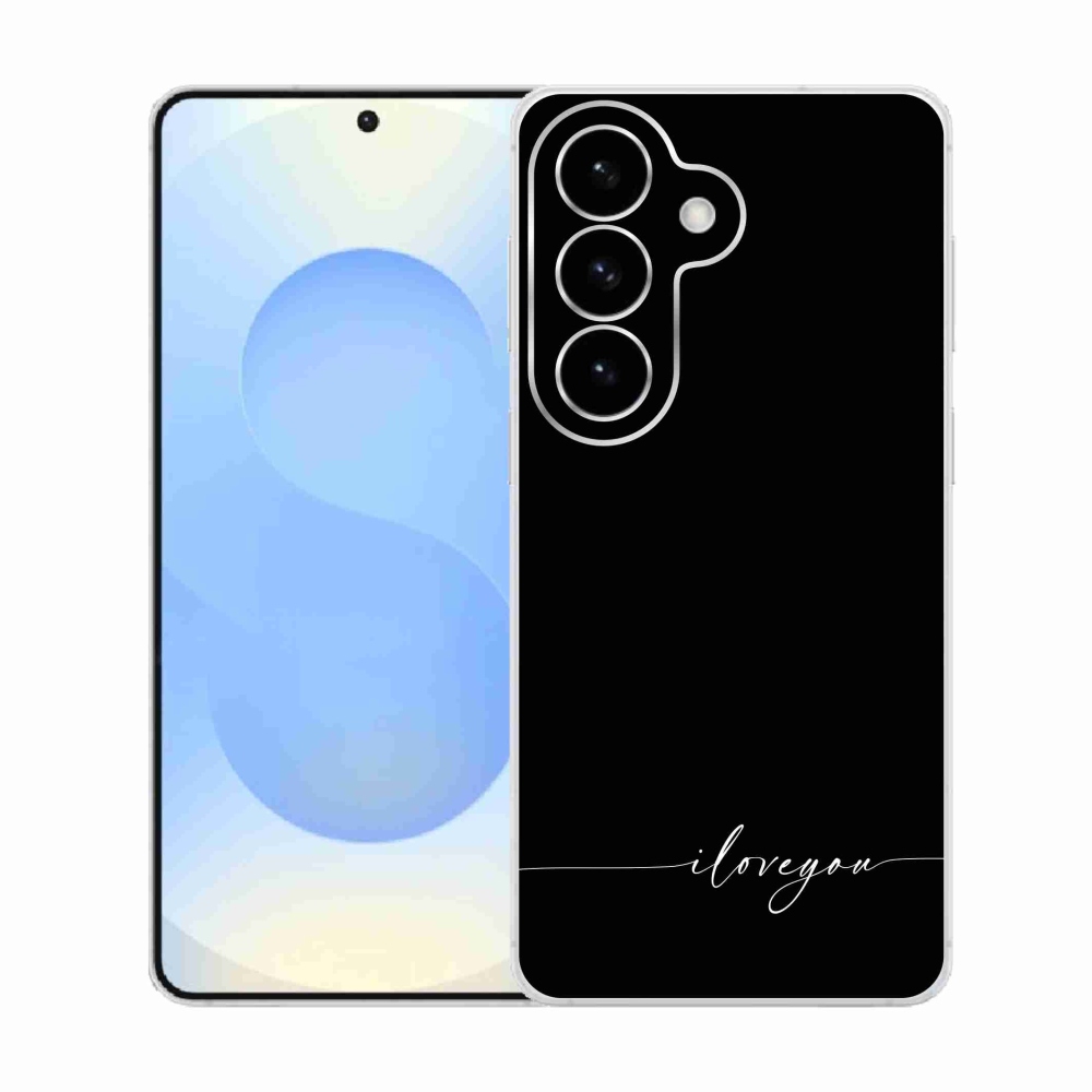 Gélový kryt mmCase na Samsung Galaxy S26 - I love you čierne pozadie
