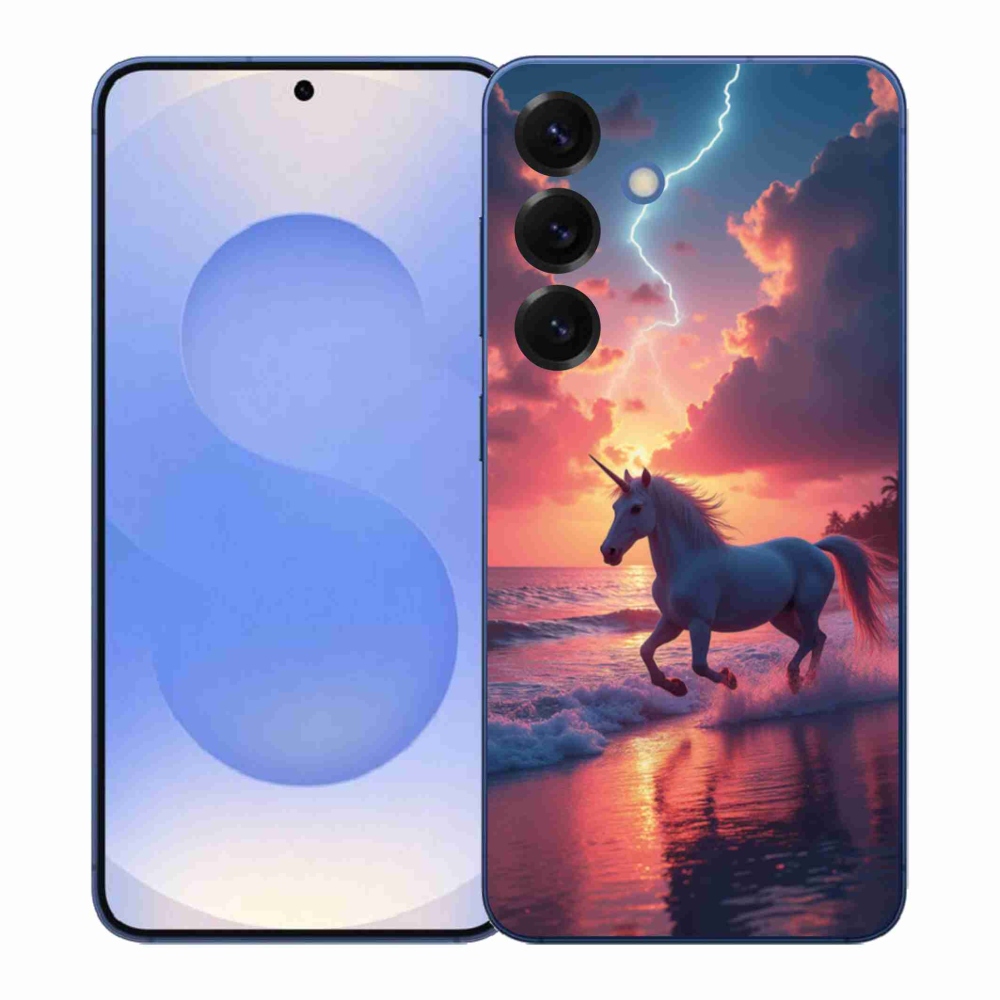 Gélový kryt mmCase na Samsung Galaxy S26+ - jednorožec na pláži