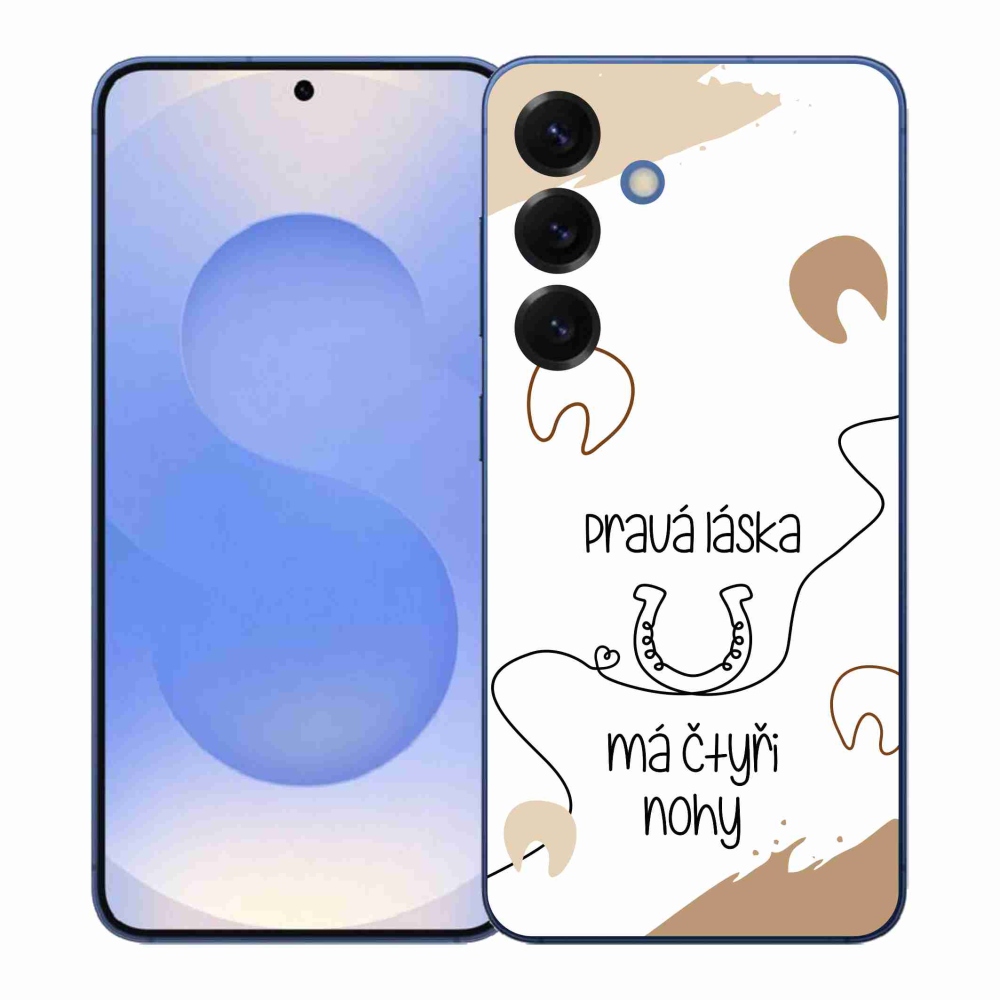 Gélový kryt mmCase na Samsung Galaxy S26+ - konský motív biele pozadie