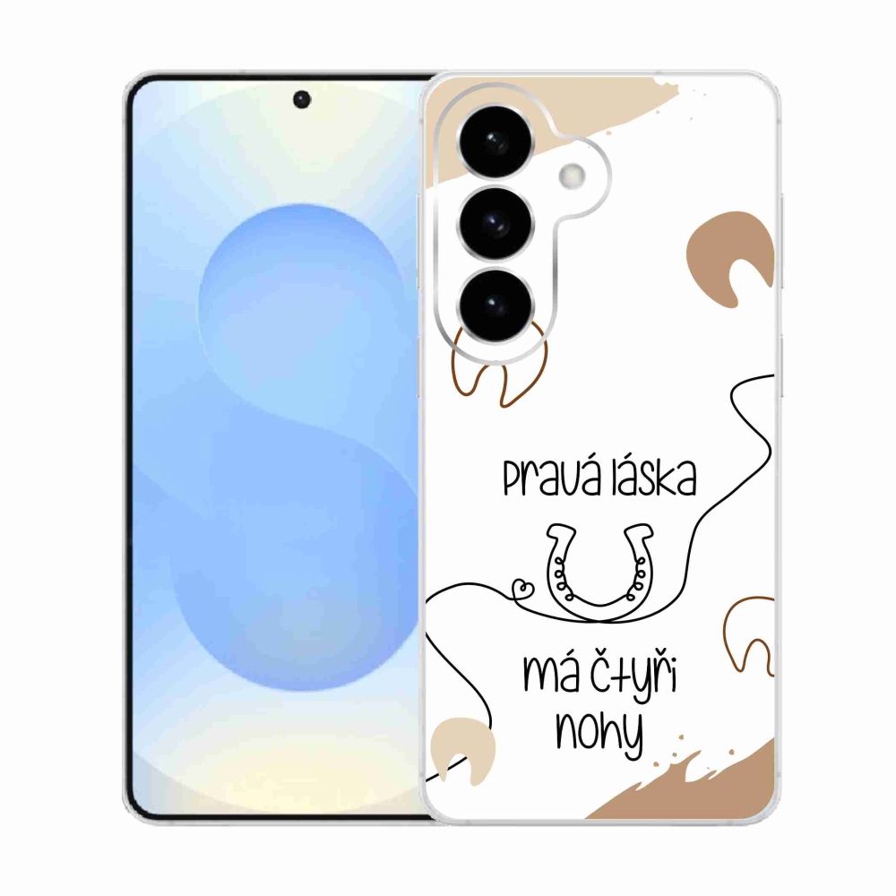 Gélový kryt mmCase na Samsung Galaxy S26 - konský motív biele pozadie