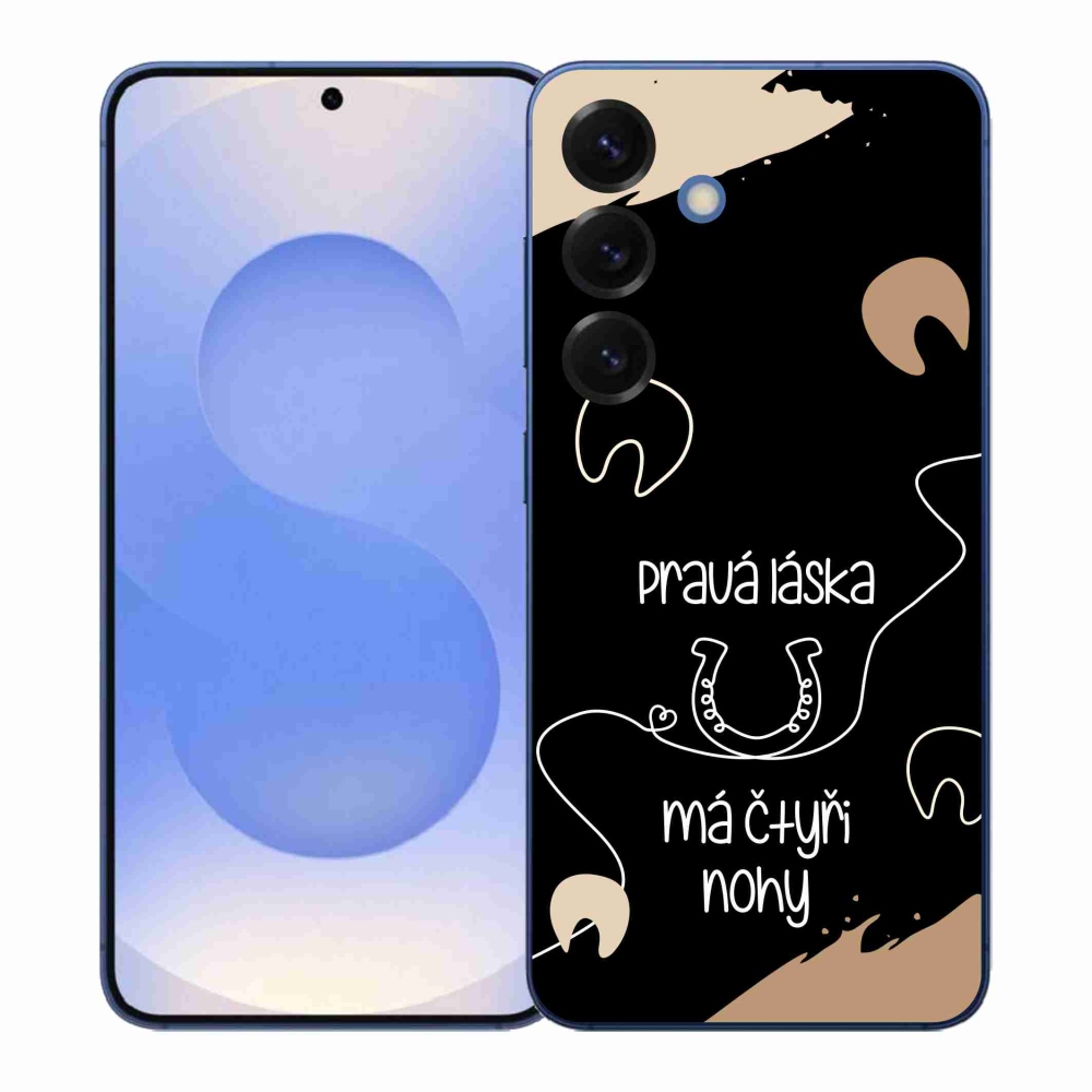 Gélový kryt mmCase na Samsung Galaxy S26+ - konský motív čierne pozadie