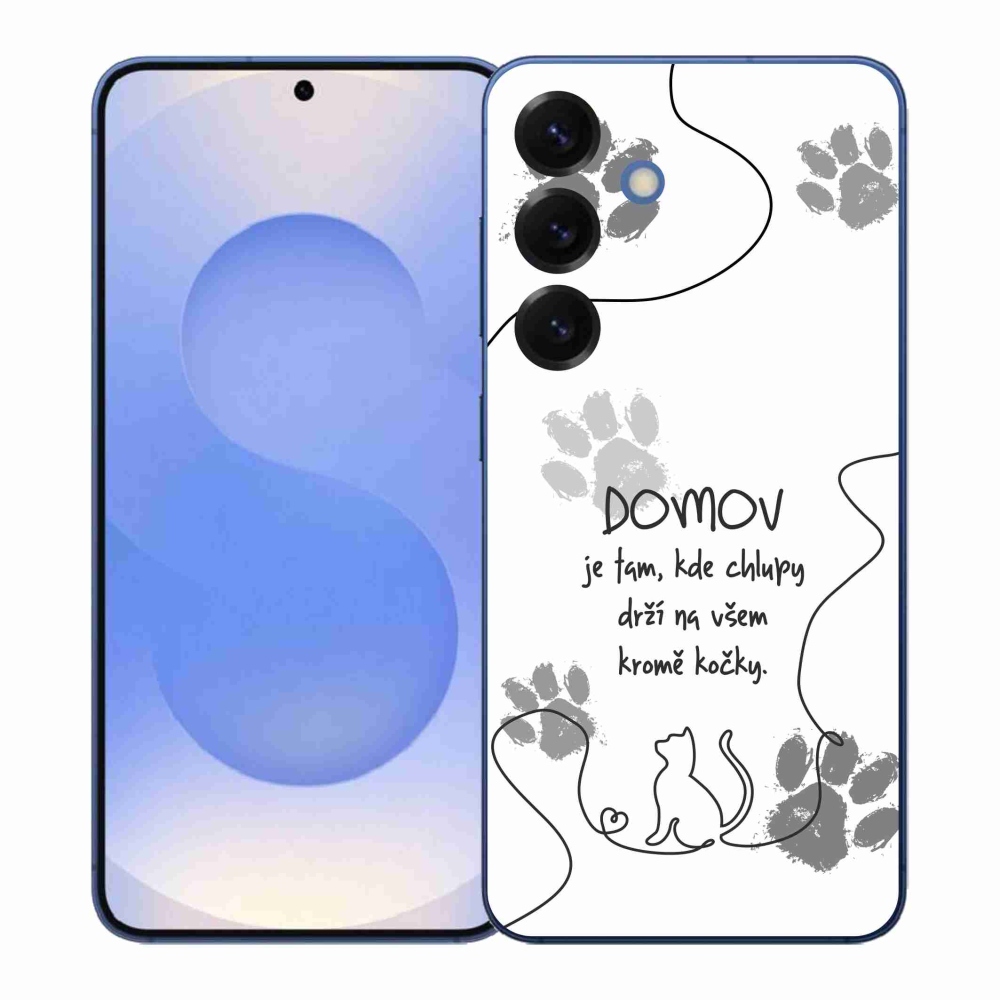 Gélový kryt mmCase na Samsung Galaxy S26+ - mačacie motív biele pozadie