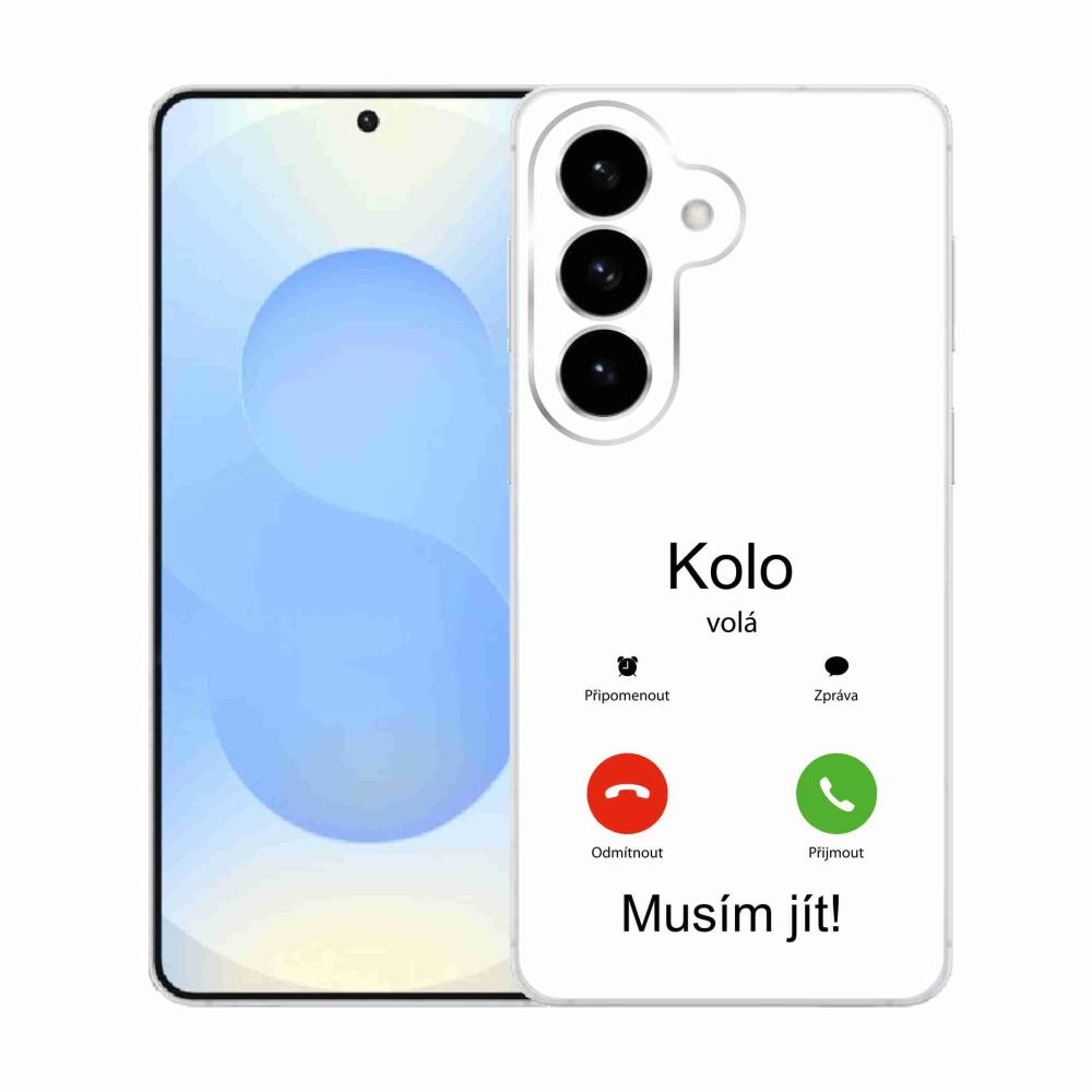 Gélový kryt mmCase na Samsung Galaxy S26 - koleso volá biele pozadie