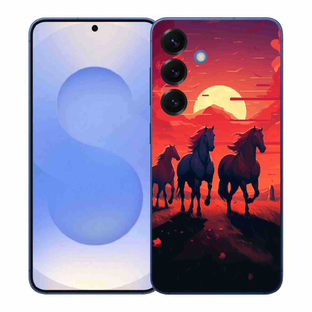 Gélový kryt mmCase na Samsung Galaxy S26+ - kone a západ slnka