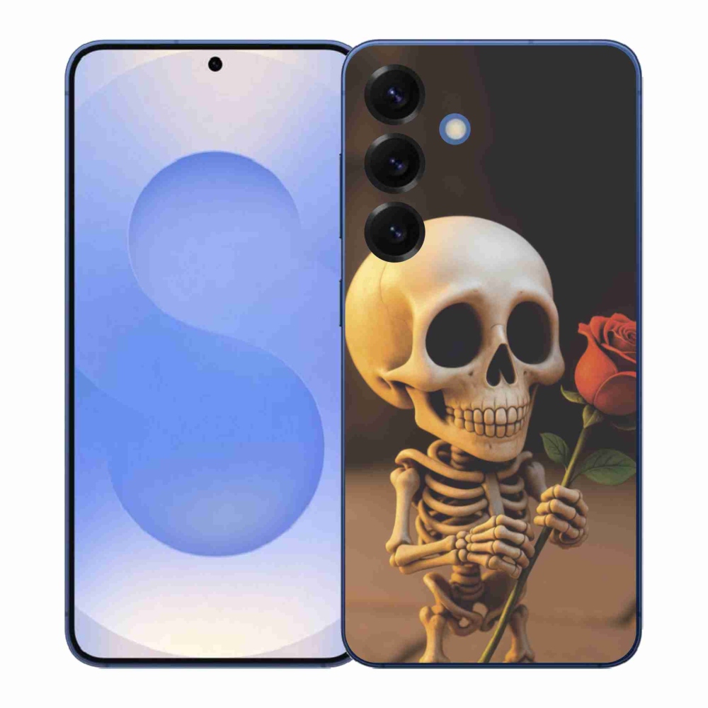 Gélový kryt mmCase na Samsung Galaxy S26+ - kostlivec s ružou