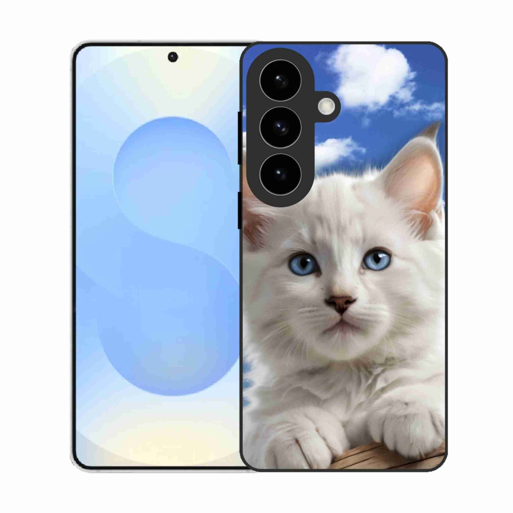 Gélový kryt mmCase na Samsung Galaxy S26 - mačiatko a oblaky