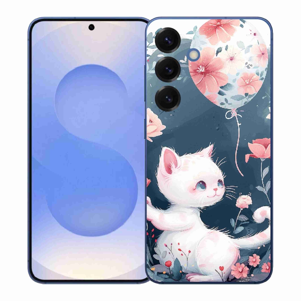 Gélový kryt mmCase na Samsung Galaxy S26+ - mačiatko s balónikom