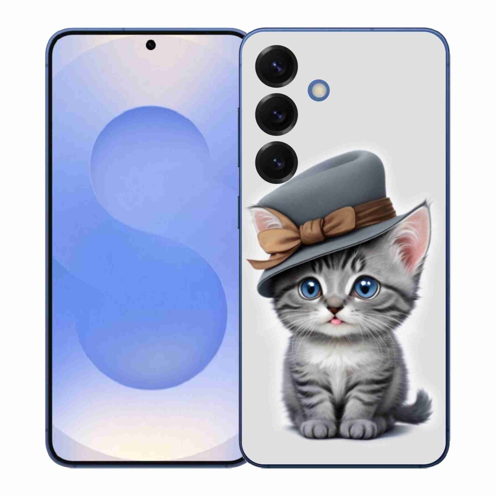 Gélový kryt mmCase na Samsung Galaxy S26+ - mačiatko s klobúkom