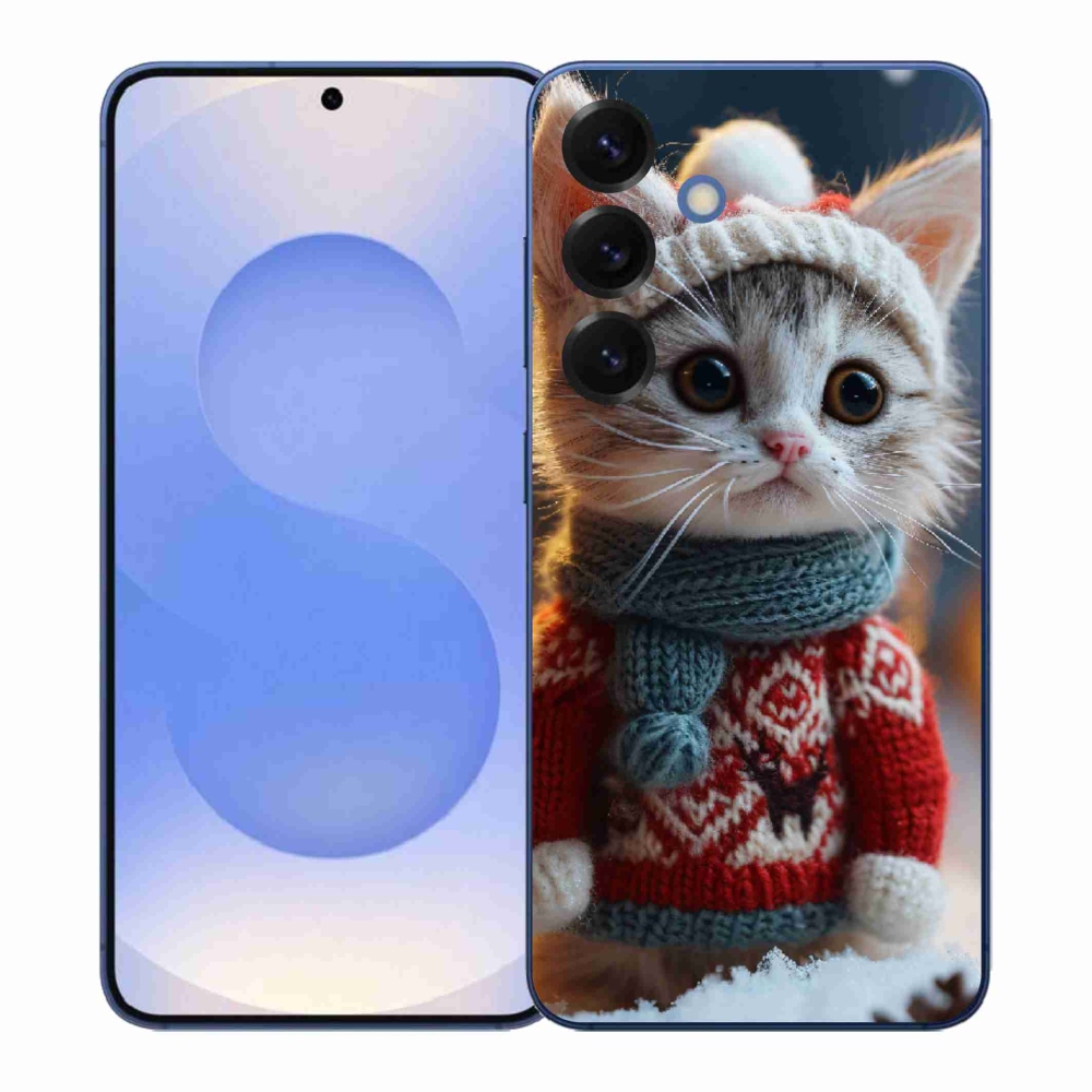 Gélový kryt mmCase na Samsung Galaxy S26+ - mačiatko vo svetri