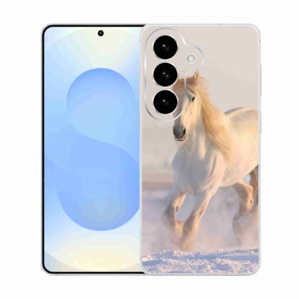 Gélový kryt mmCase na Samsung Galaxy S26 - kôň v snehu
