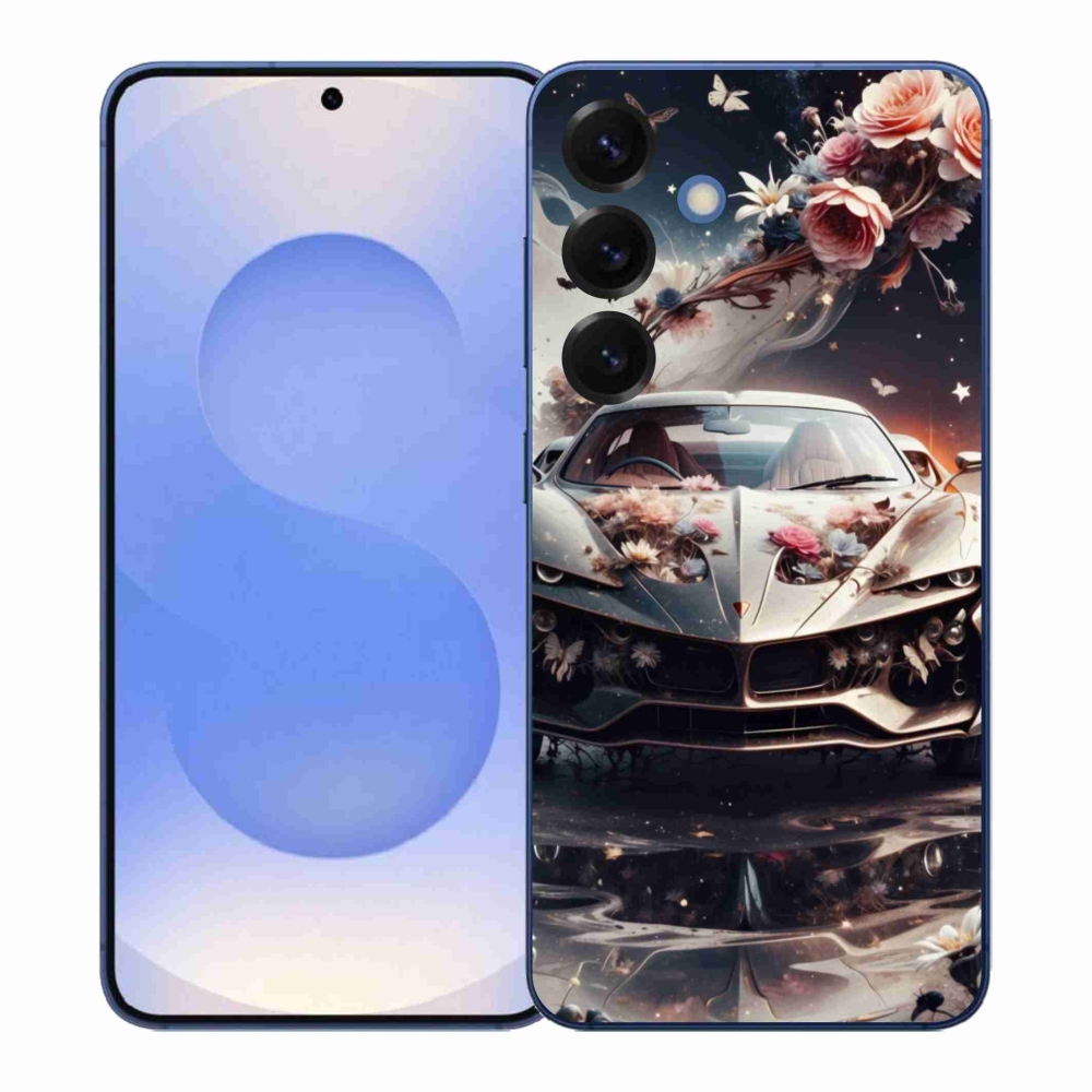 Gélový kryt mmCase na Samsung Galaxy S26+ - kvetinový športový automobil