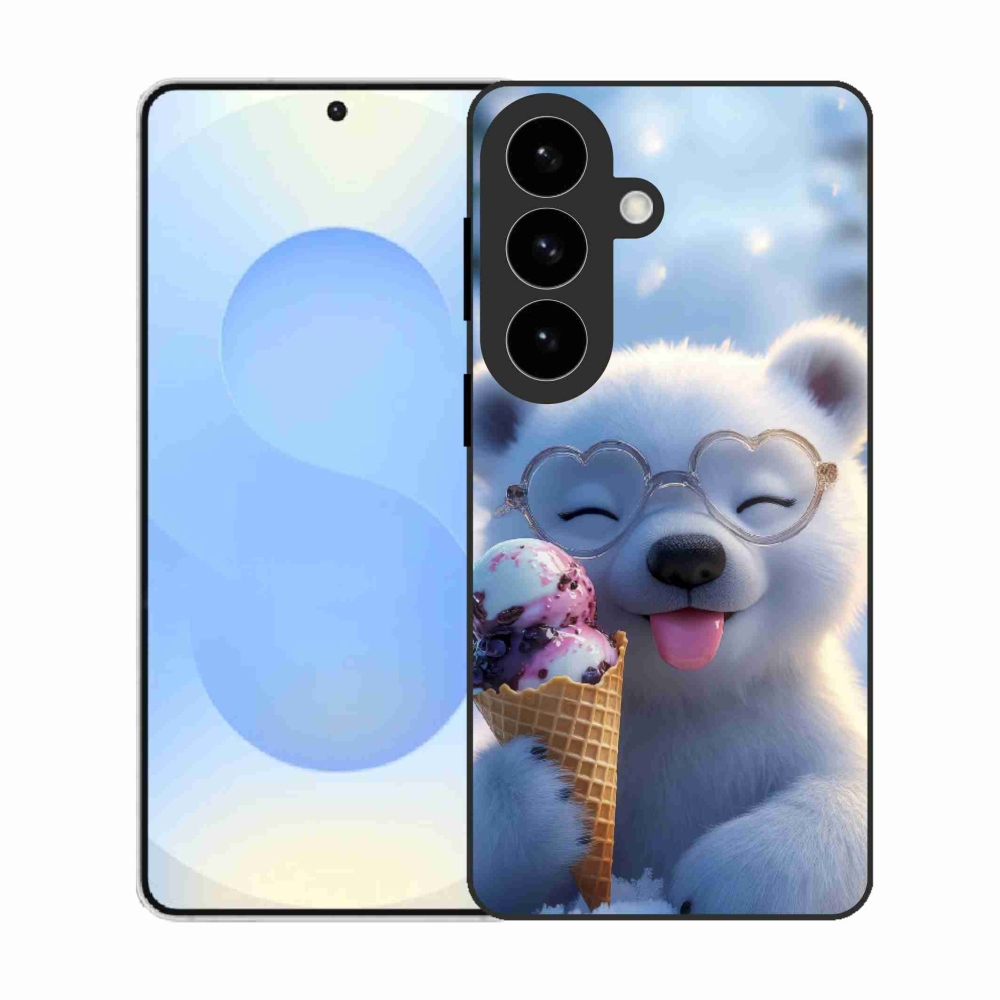 Gélový kryt mmCase na Samsung Galaxy S26 - medvedík so zmrzlinou