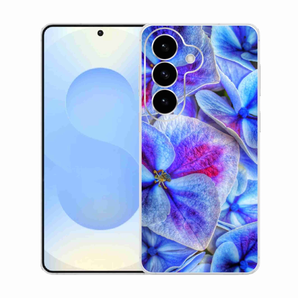 Gélový kryt mmCase na Samsung Galaxy S26 - modré kvety 1