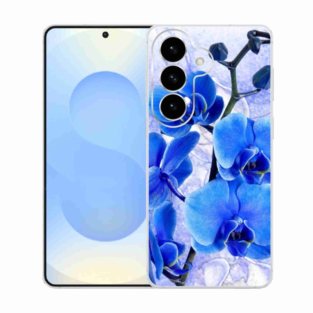 Gélový kryt mmCase na Samsung Galaxy S26 - modré kvety