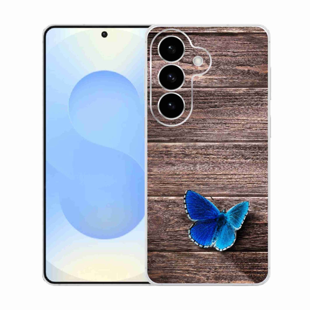 Gélový kryt mmCase na Samsung Galaxy S26 - modrý motýľ 1