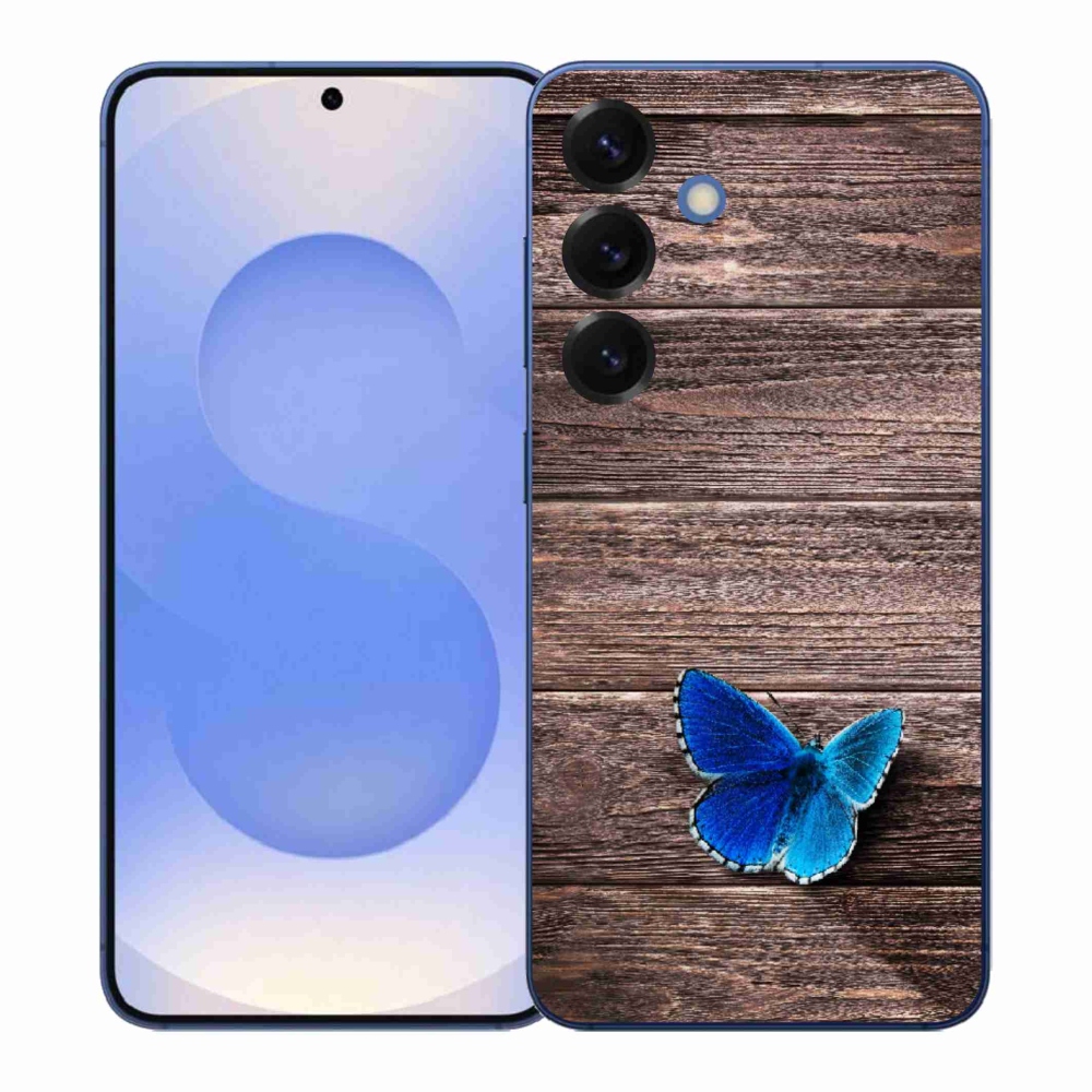 Gélový kryt mmCase na Samsung Galaxy S26+ - modrý motýľ 1