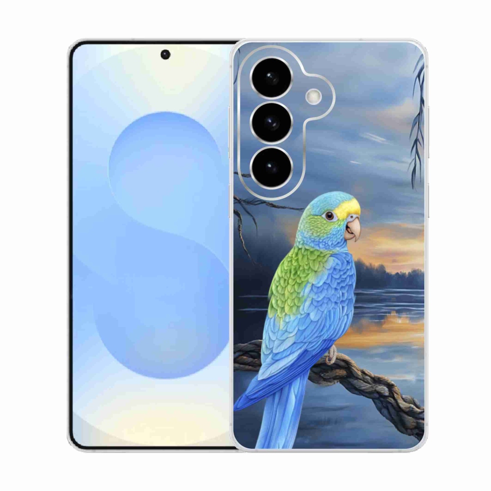 Gélový kryt mmCase na Samsung Galaxy S26 - modrý papagáj