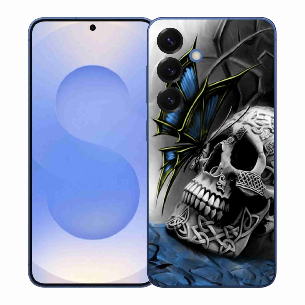 Gélový kryt mmCase na Samsung Galaxy S26+ - motýľ a lebka