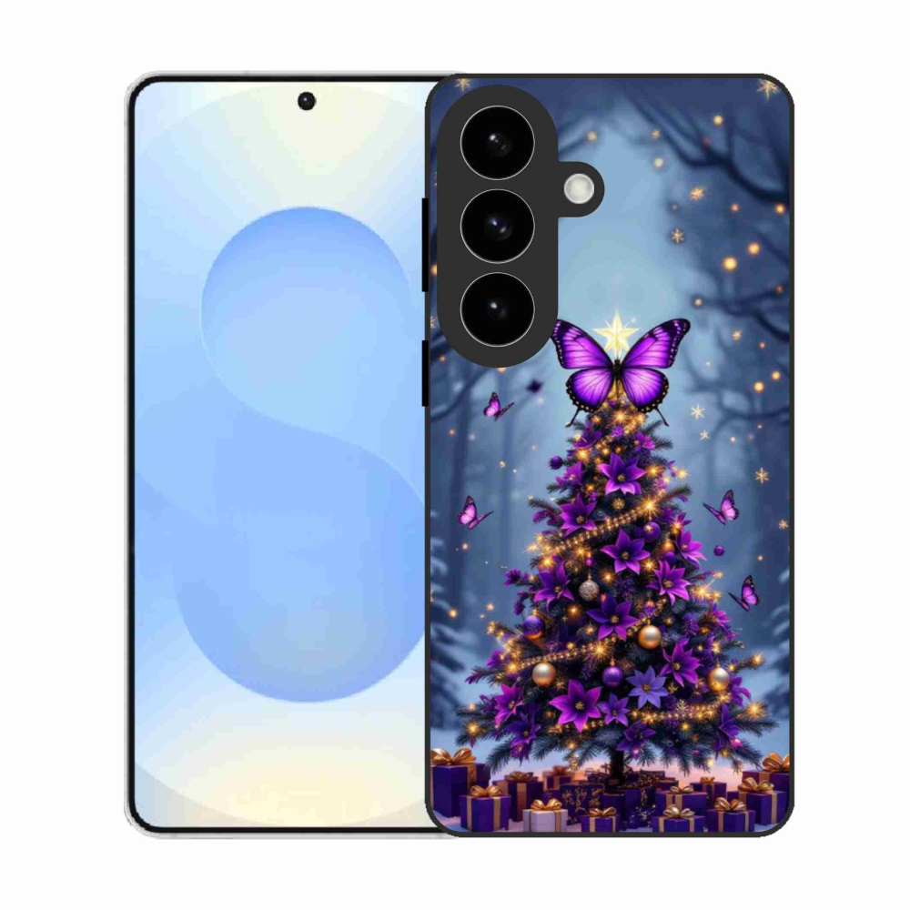 Gélový kryt mmCase na Samsung Galaxy S26 - motýlí vianočný stromček