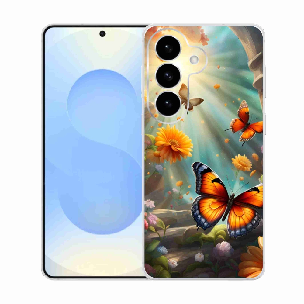 Gélový kryt mmCase na Samsung Galaxy S26 - motýlia záhrada 2