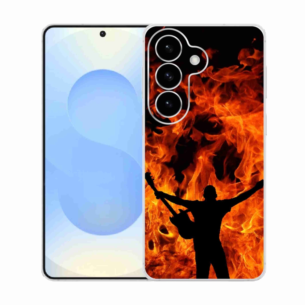 Gélový kryt mmCase na Samsung Galaxy S26 - muzikant a oheň