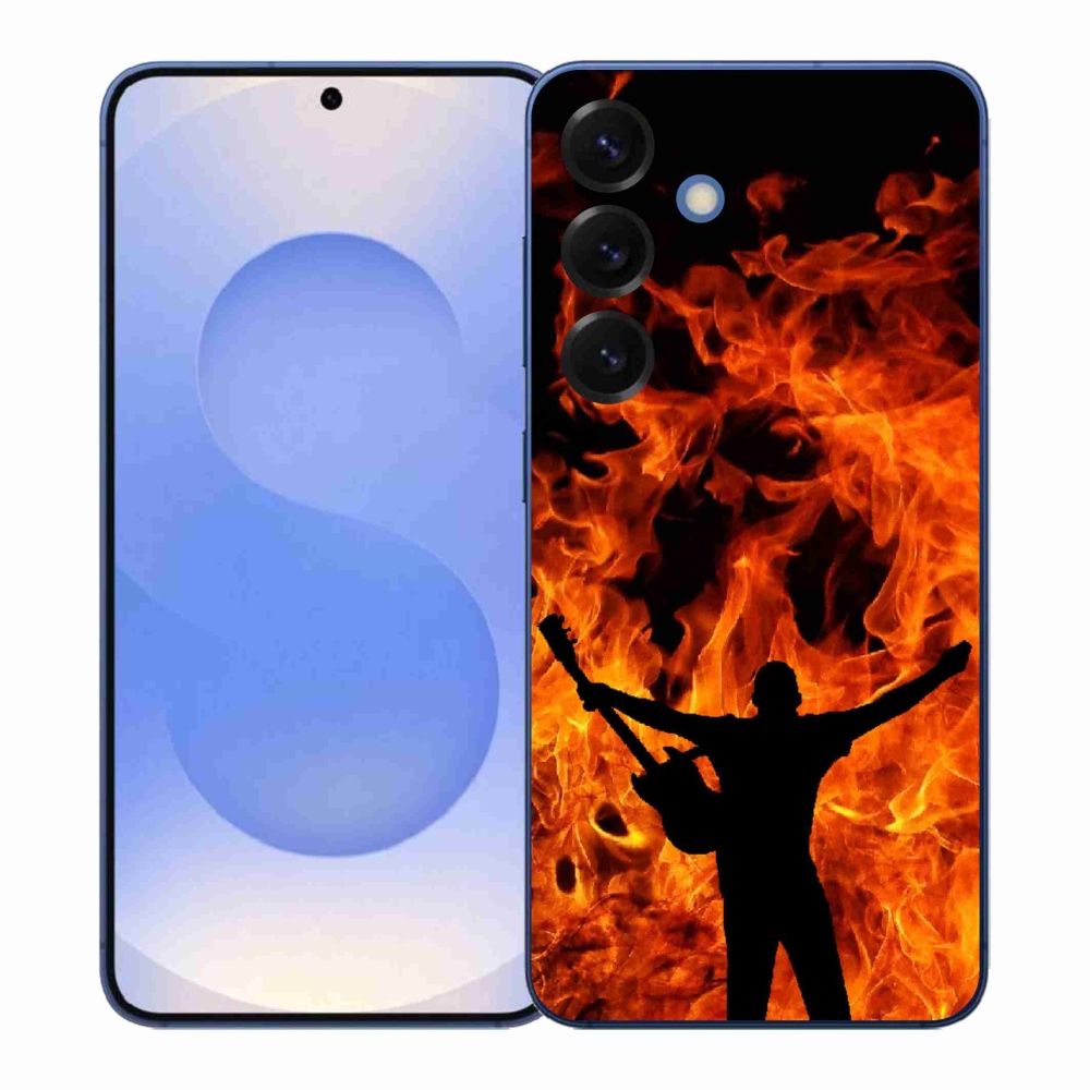 Gélový kryt mmCase na Samsung Galaxy S26+ - muzikant a oheň