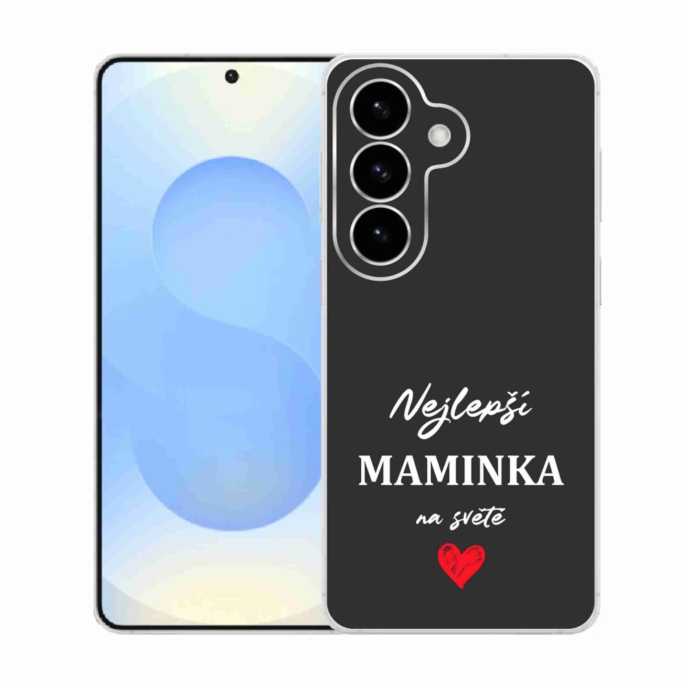 Gélový kryt mmCase na Samsung Galaxy S26 - najlepšia mamička 1 čierne pozadie