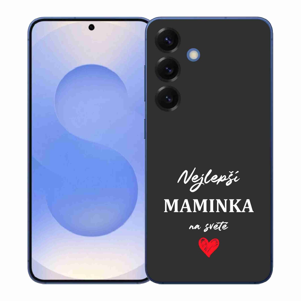 Gélový kryt mmCase na Samsung Galaxy S26+ - najlepšia mamička 1 čierne pozadie