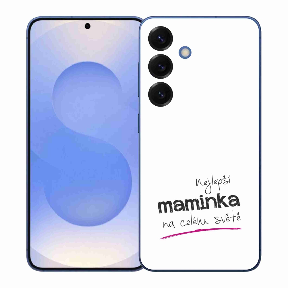 Gélový kryt mmCase na Samsung Galaxy S26+ - najlepšia mamička 4 biele pozadie