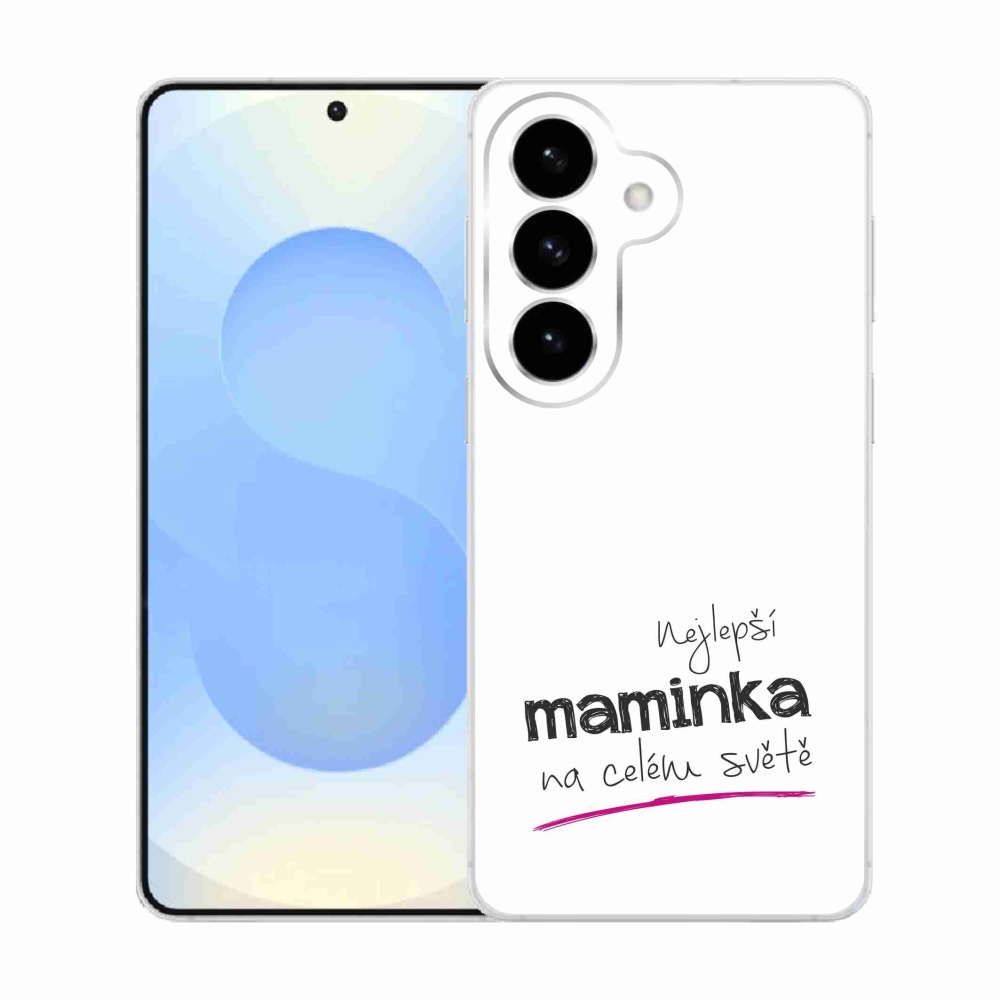 Gélový kryt mmCase na Samsung Galaxy S26 - najlepšia mamička 4 biele pozadie