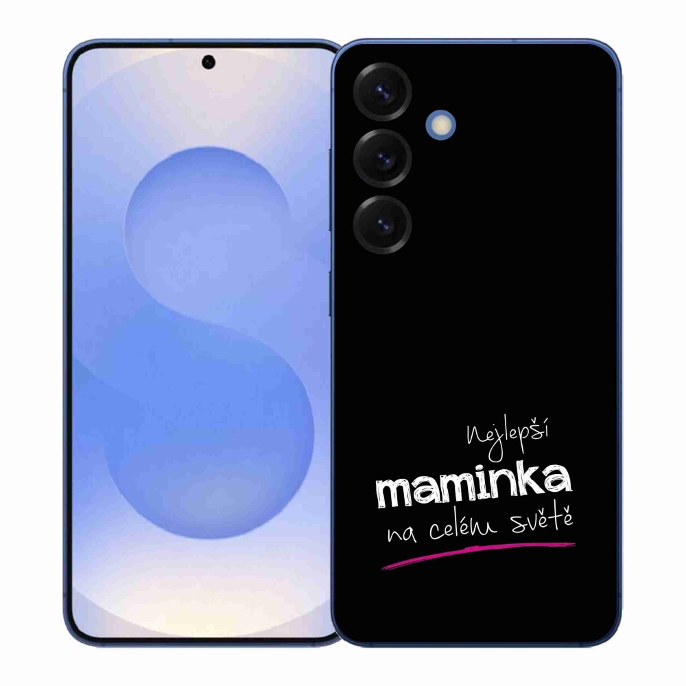 Gélový kryt mmCase na Samsung Galaxy S26+ - najlepšia mamička 4 čierne pozadie
