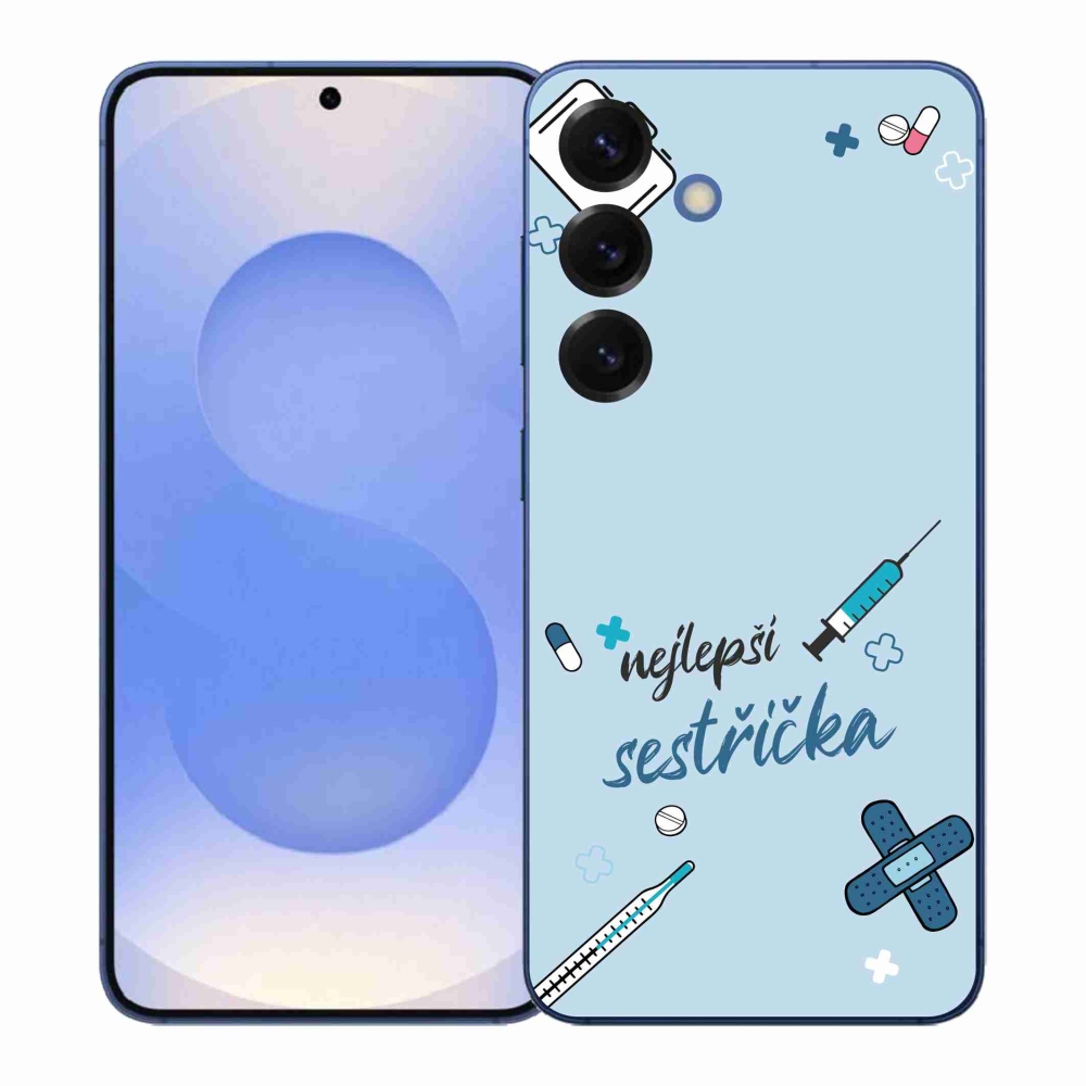 Gélový kryt mmCase na Samsung Galaxy S26+ - najlepšia sestrička modré pozadie