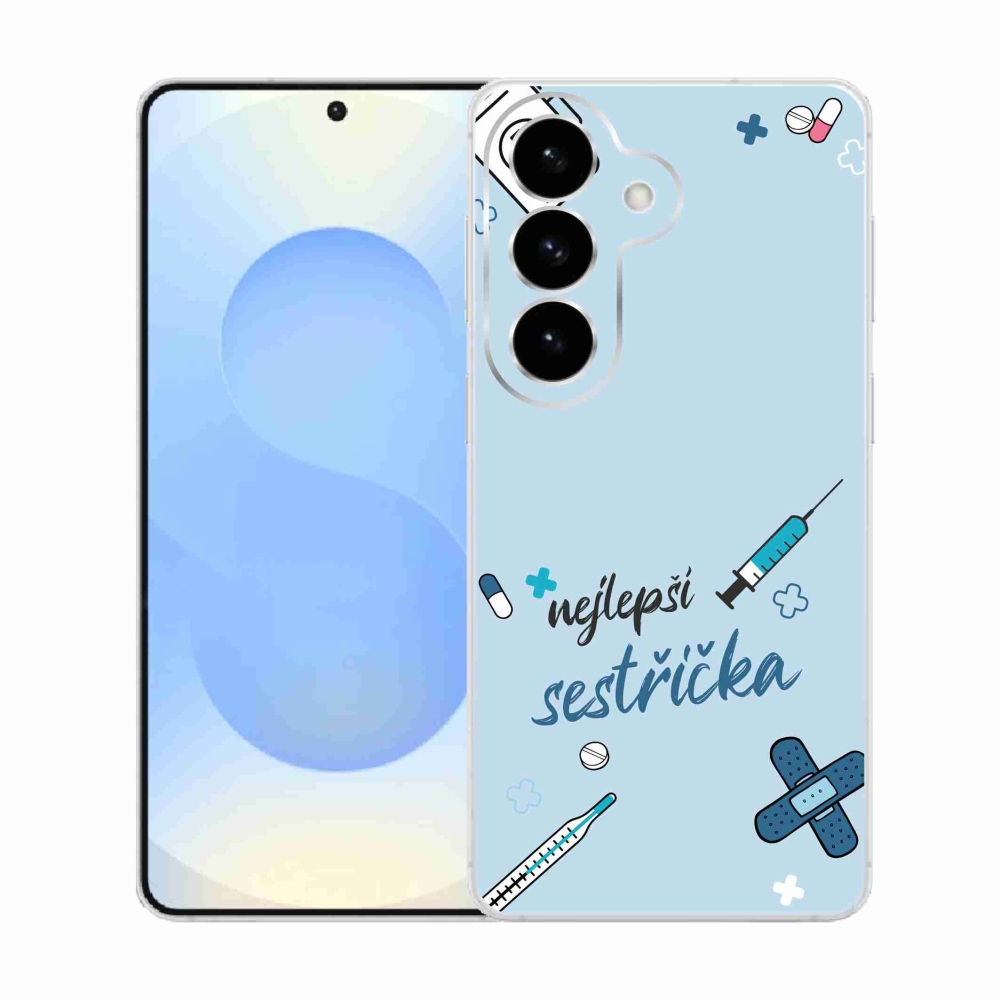 Gélový kryt mmCase na Samsung Galaxy S26 - najlepšia sestrička modré pozadie