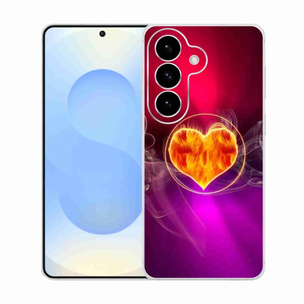 Gélový kryt mmCase na Samsung Galaxy S26 - ohnivé srdce