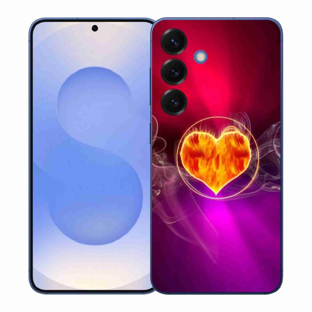 Gélový kryt mmCase na Samsung Galaxy S26+ - ohnivé srdce