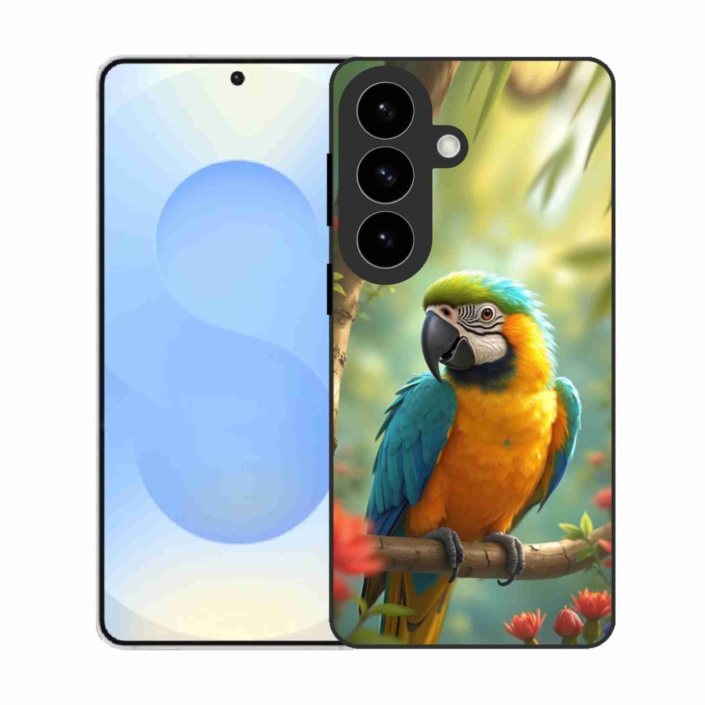Gélový kryt mmCase na Samsung Galaxy S26 - papagáj ara modrožltá