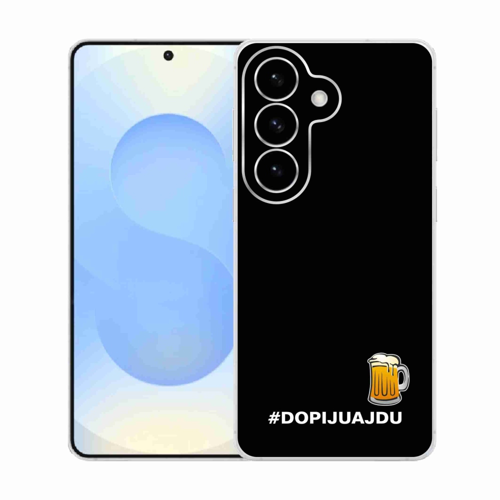 Gélový kryt mmCase na Samsung Galaxy S26 - pivný motív 1 čierne pozadie