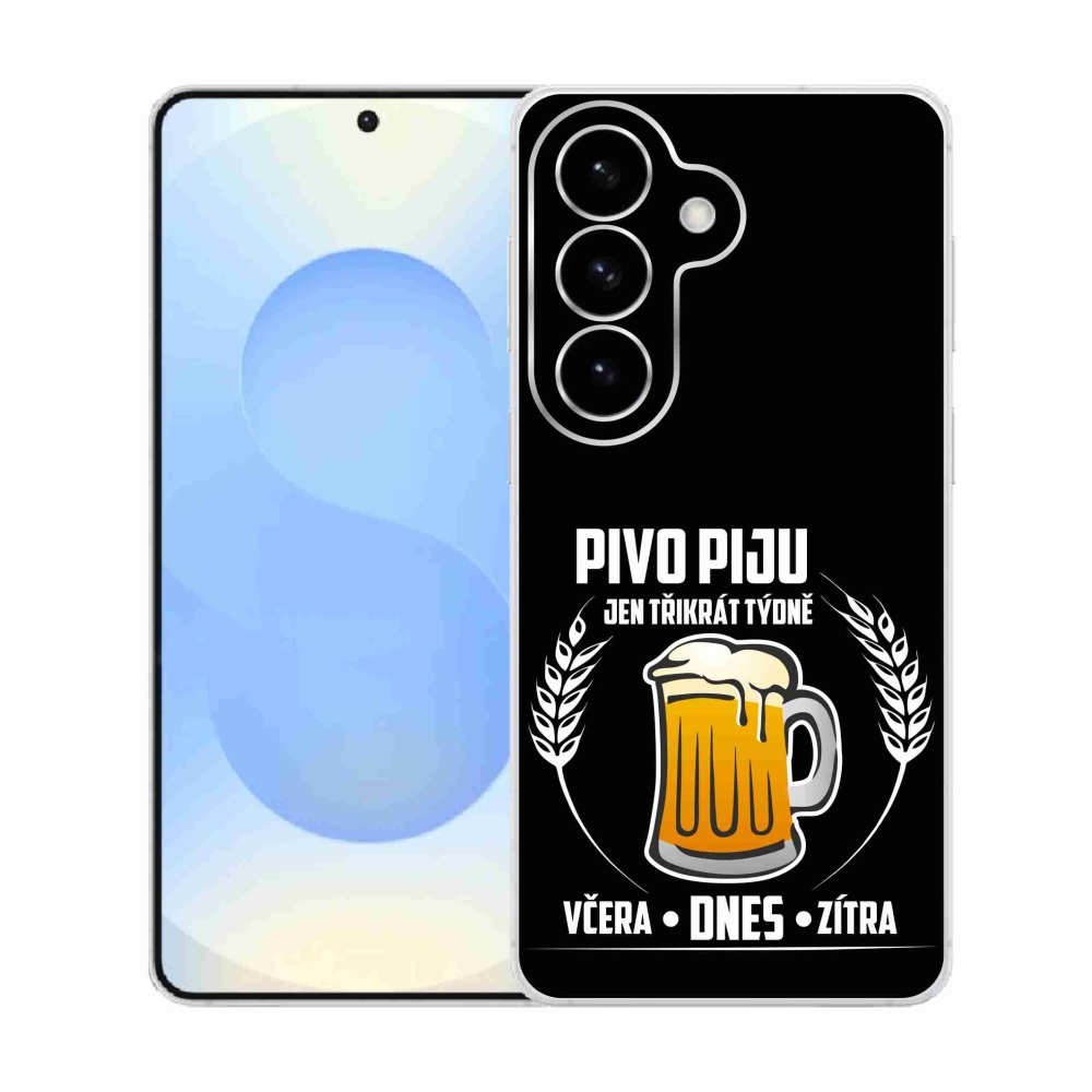 Gélový kryt mmCase na Samsung Galaxy S26 - pivný motív čierne pozadie