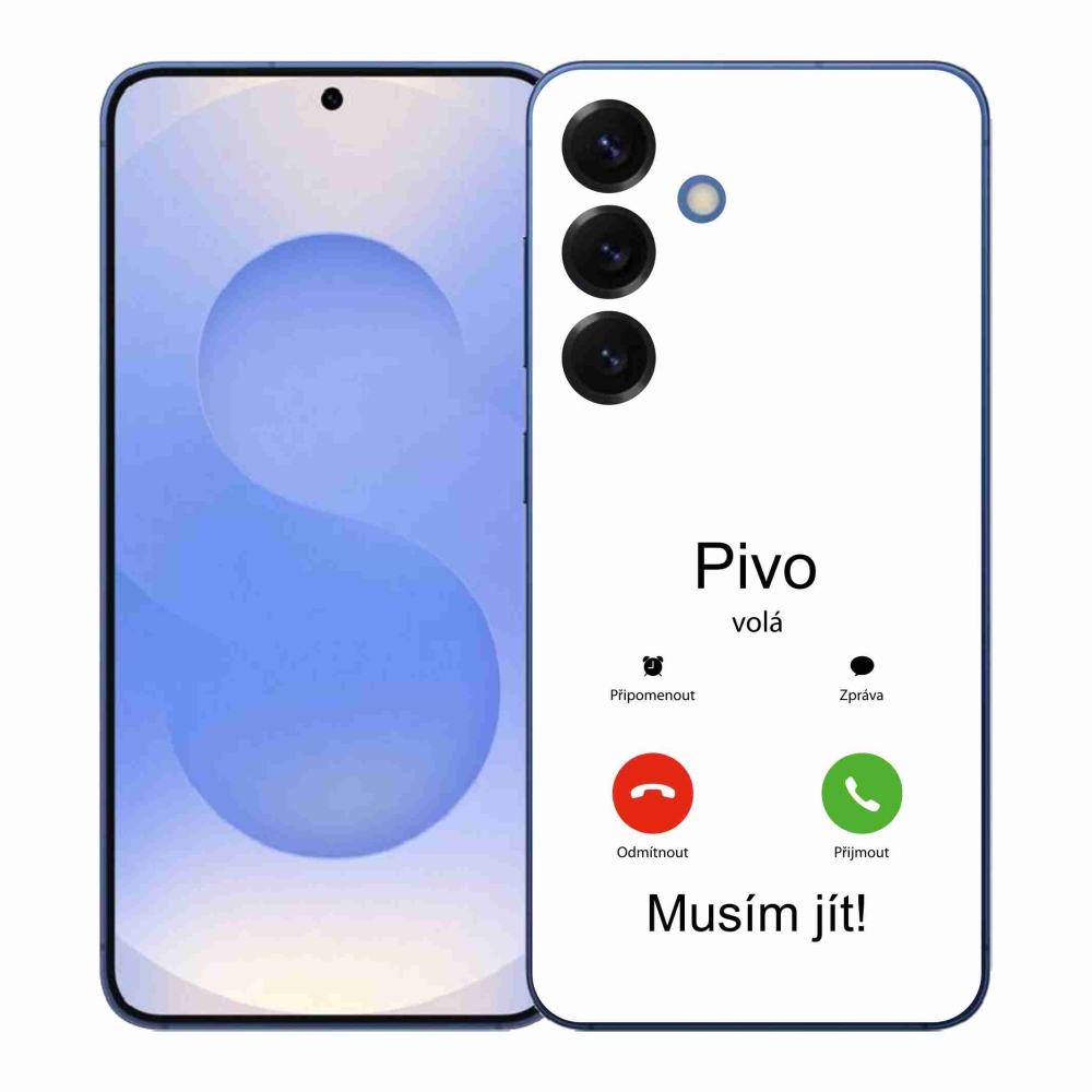 Gélový kryt mmCase na Samsung Galaxy S26+ - pivo volá biele pozadie
