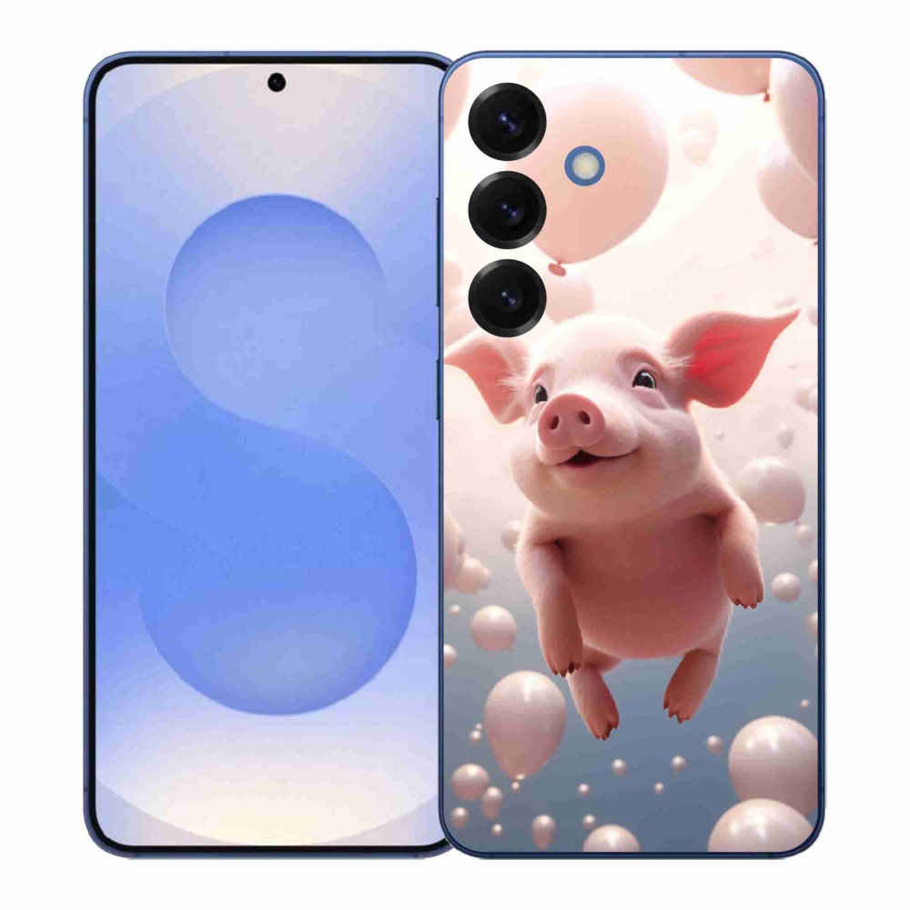 Gélový kryt mmCase na Samsung Galaxy S26+ - prasiatko s balónikmi