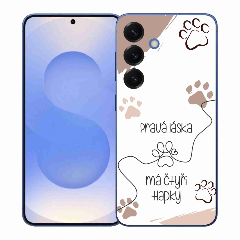 Gélový kryt mmCase na Samsung Galaxy S26+ - psí motív 1 biele pozadie