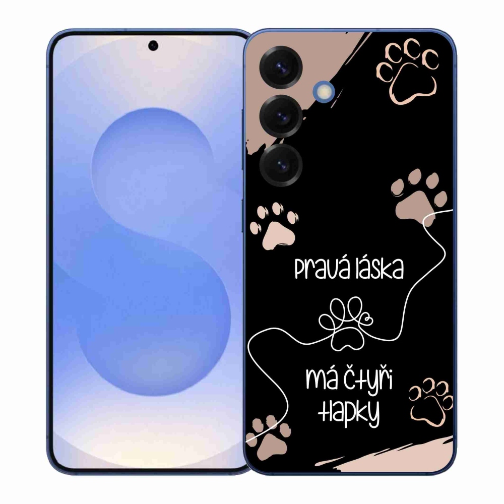 Gélový kryt mmCase na Samsung Galaxy S26+ - psí motív 1 čierne pozadie