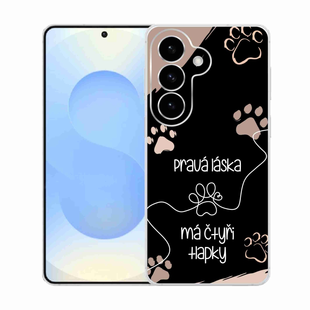 Gélový kryt mmCase na Samsung Galaxy S26 - psí motív 1 čierne pozadie